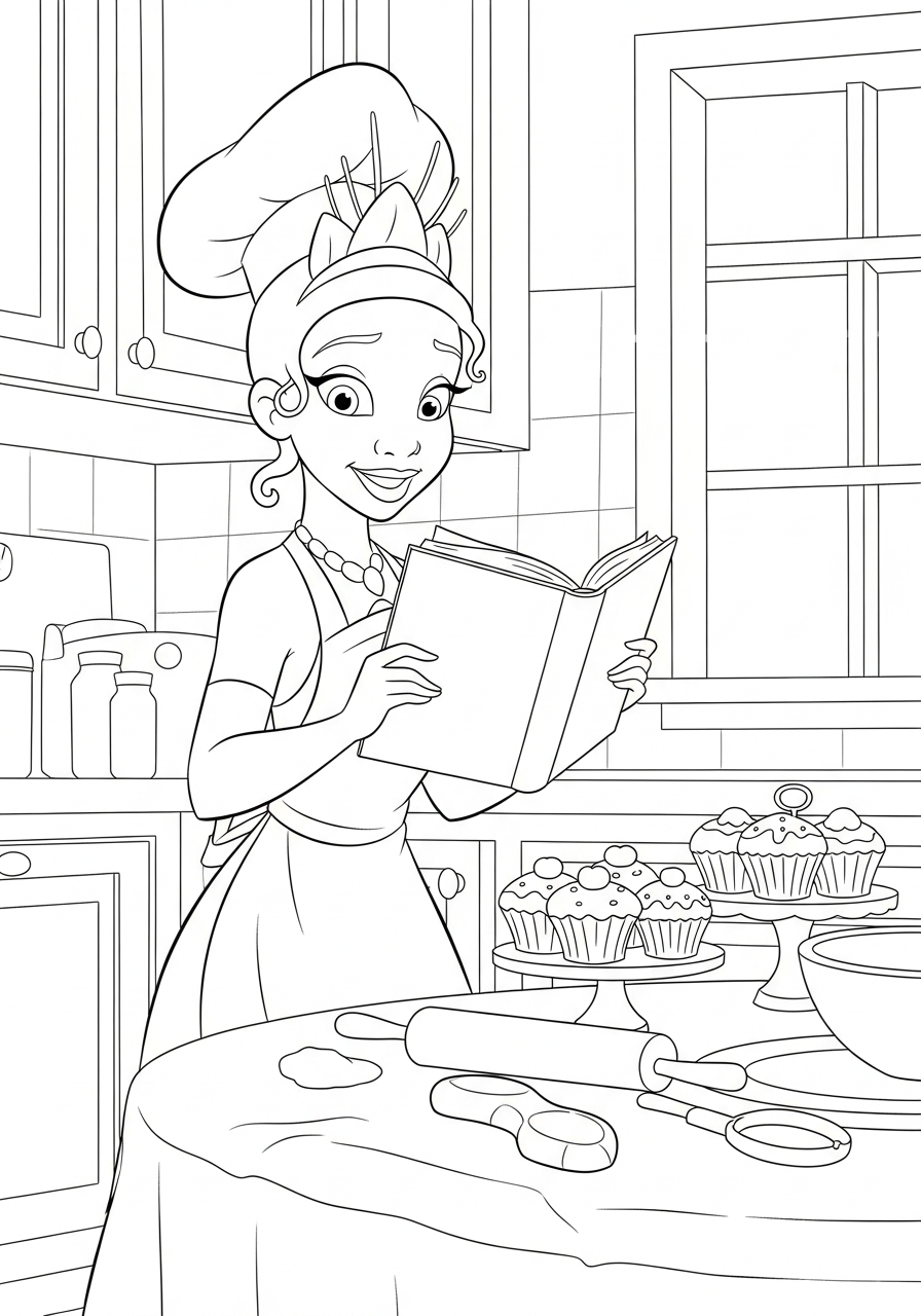adult Tiana coloring pages