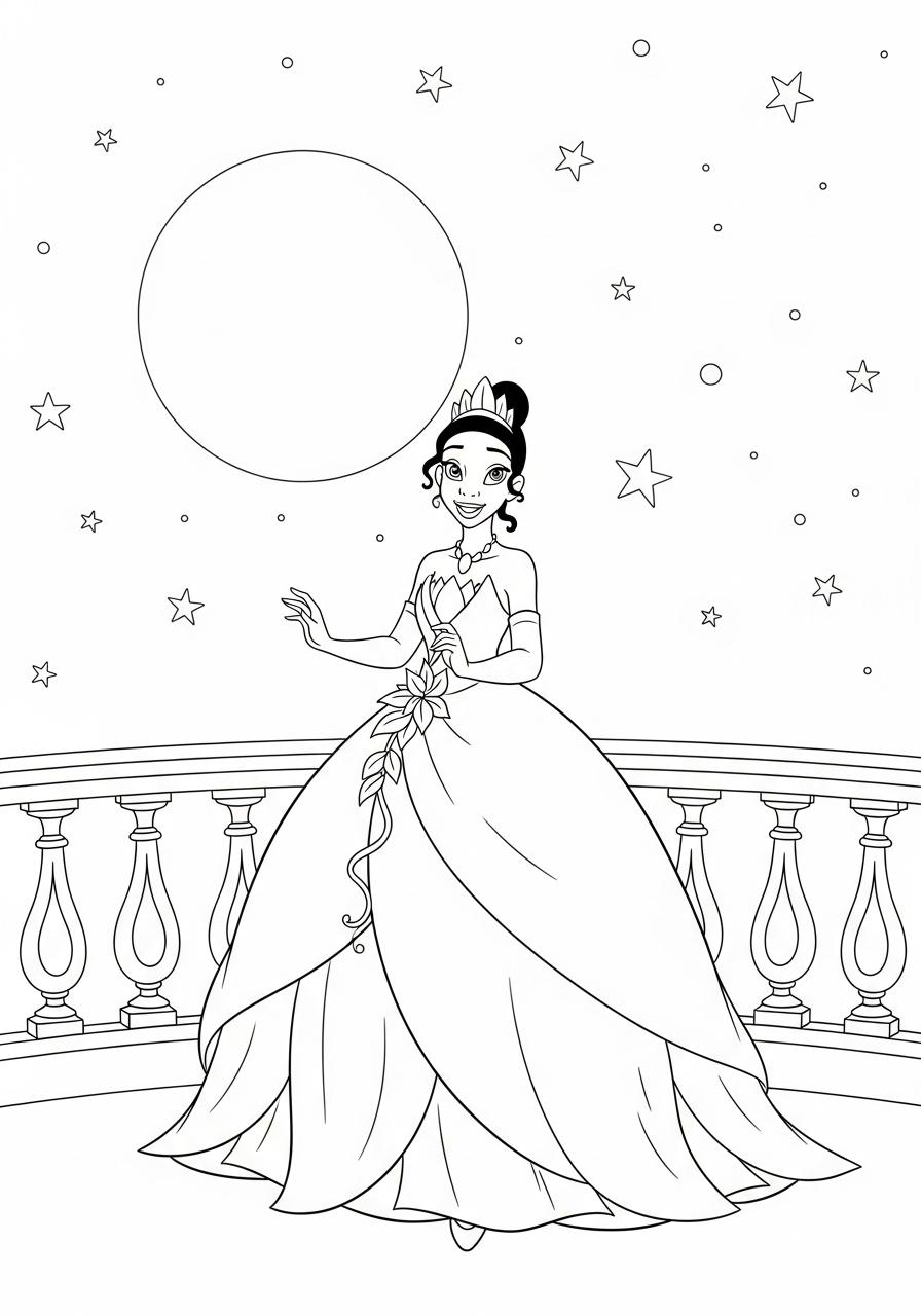 free coloring Tiana pages