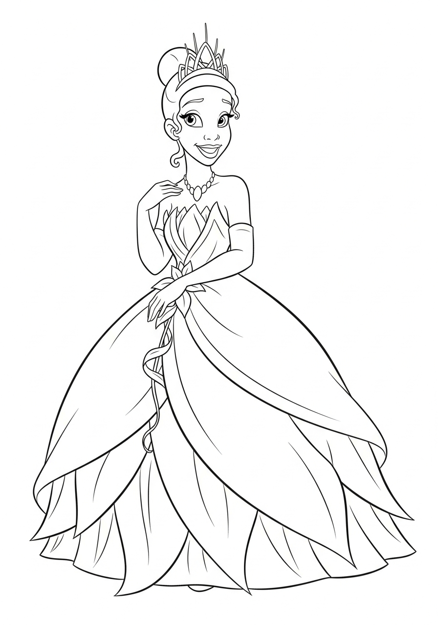 free printable Tiana coloring pages