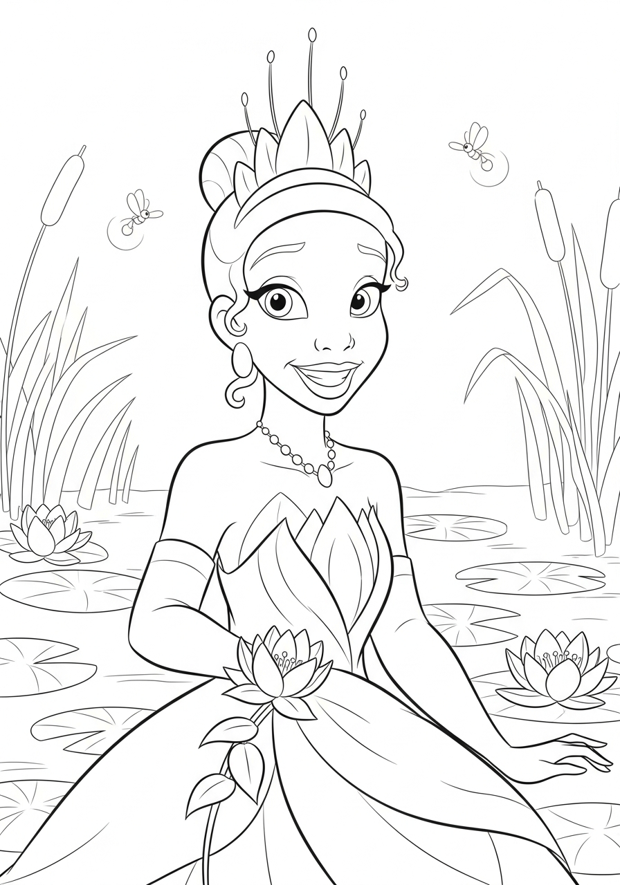 Tiana coloring pages