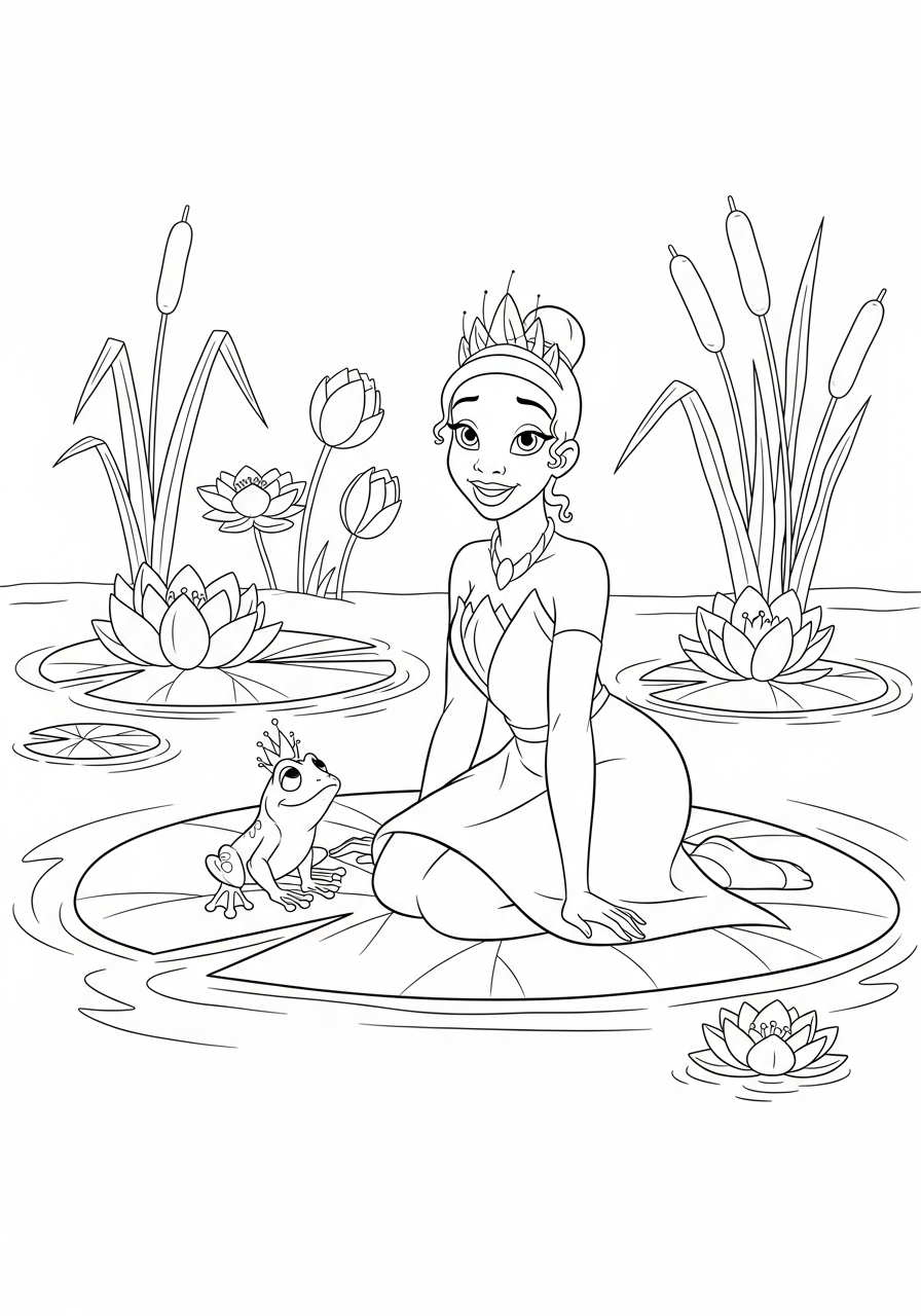 vintage Tiana coloring pages
