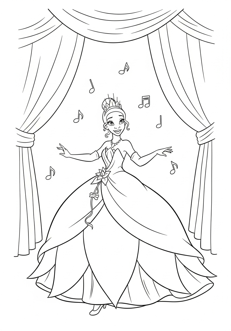 Tiana coloring pages printable