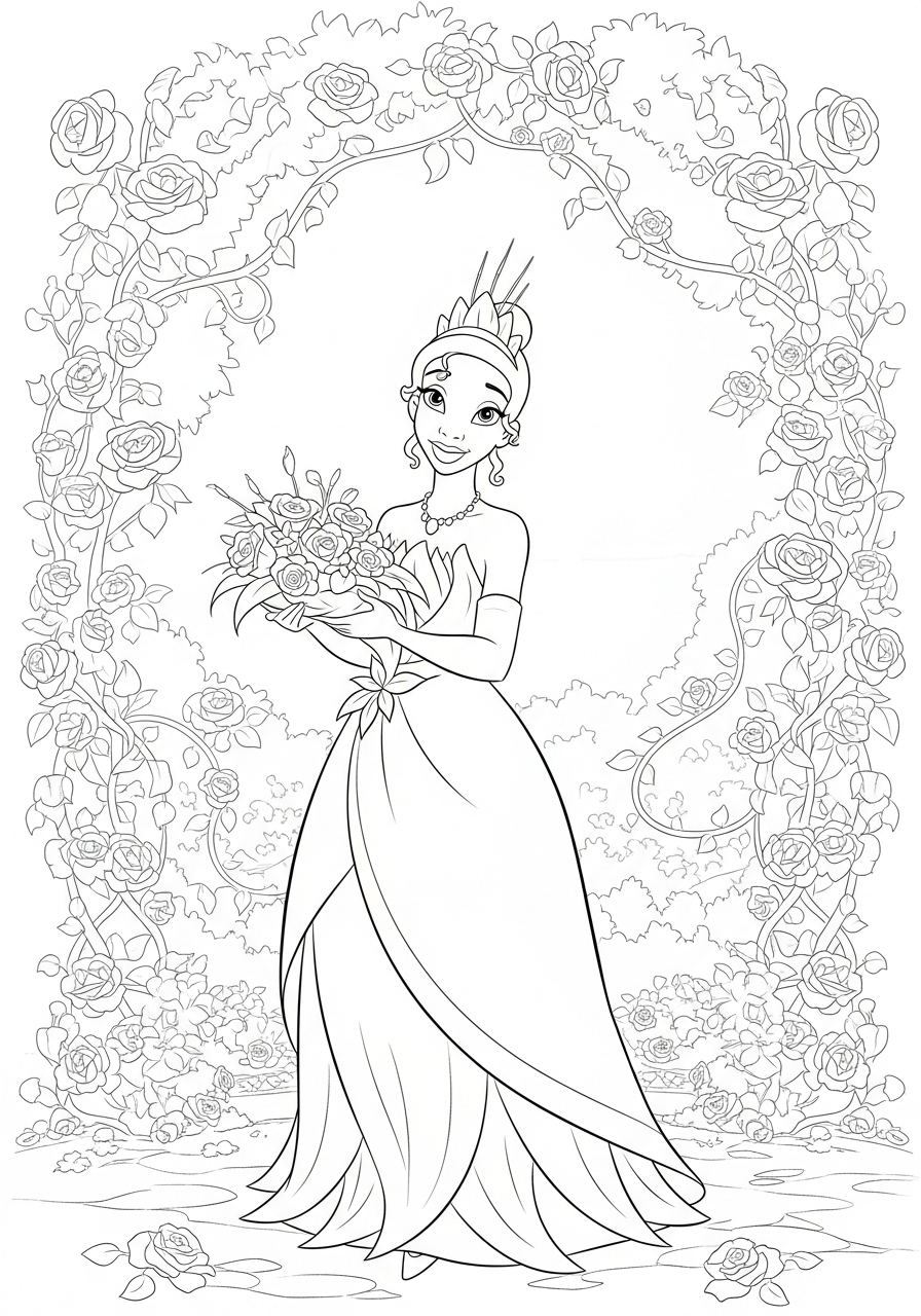 Tiana adult coloring pages