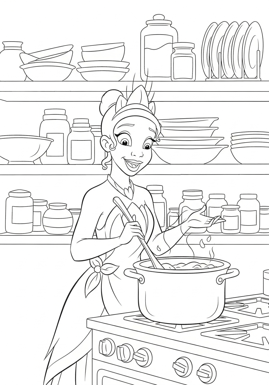 hard Tiana coloring pages