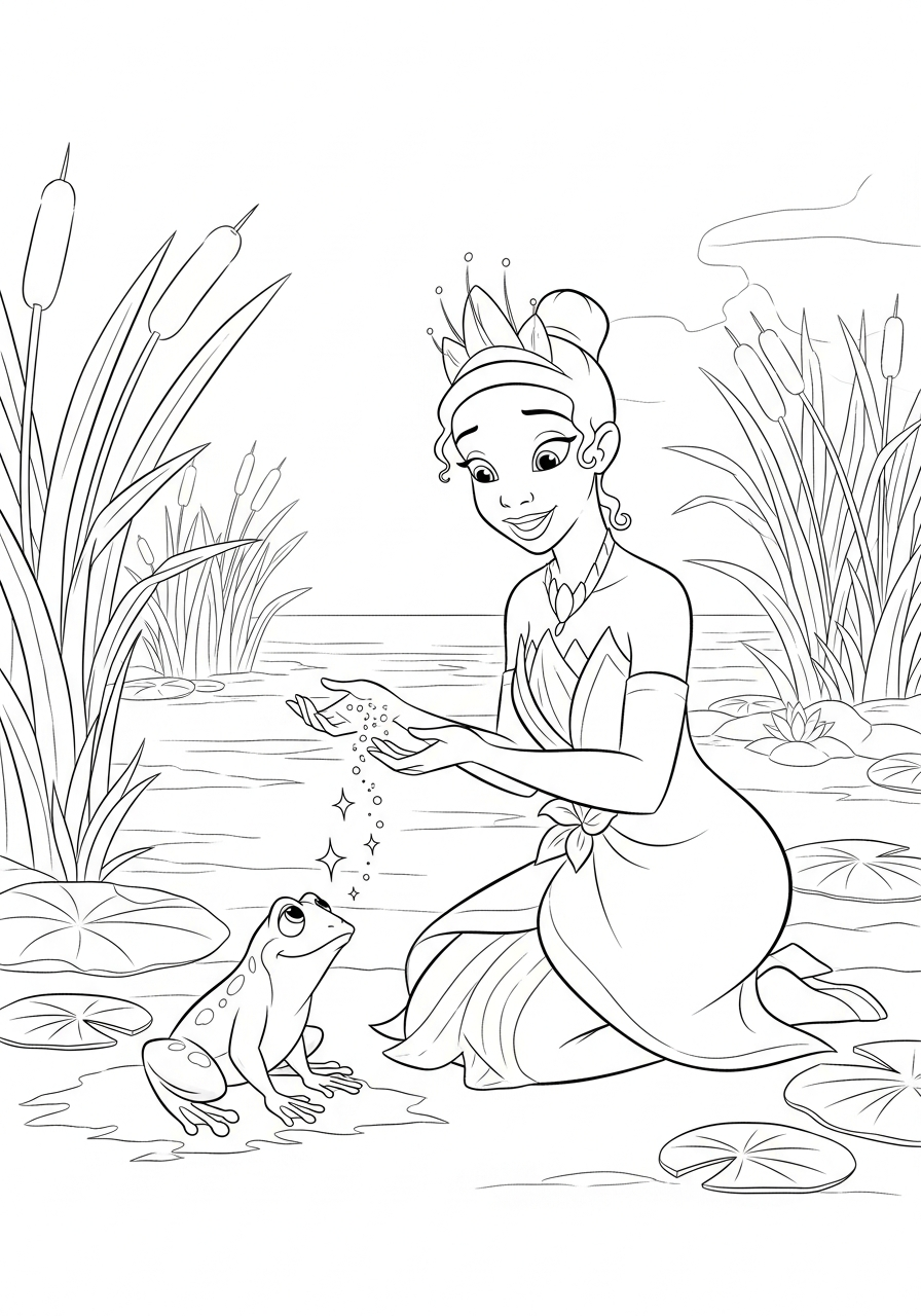 vintage Tiana coloring pages 1