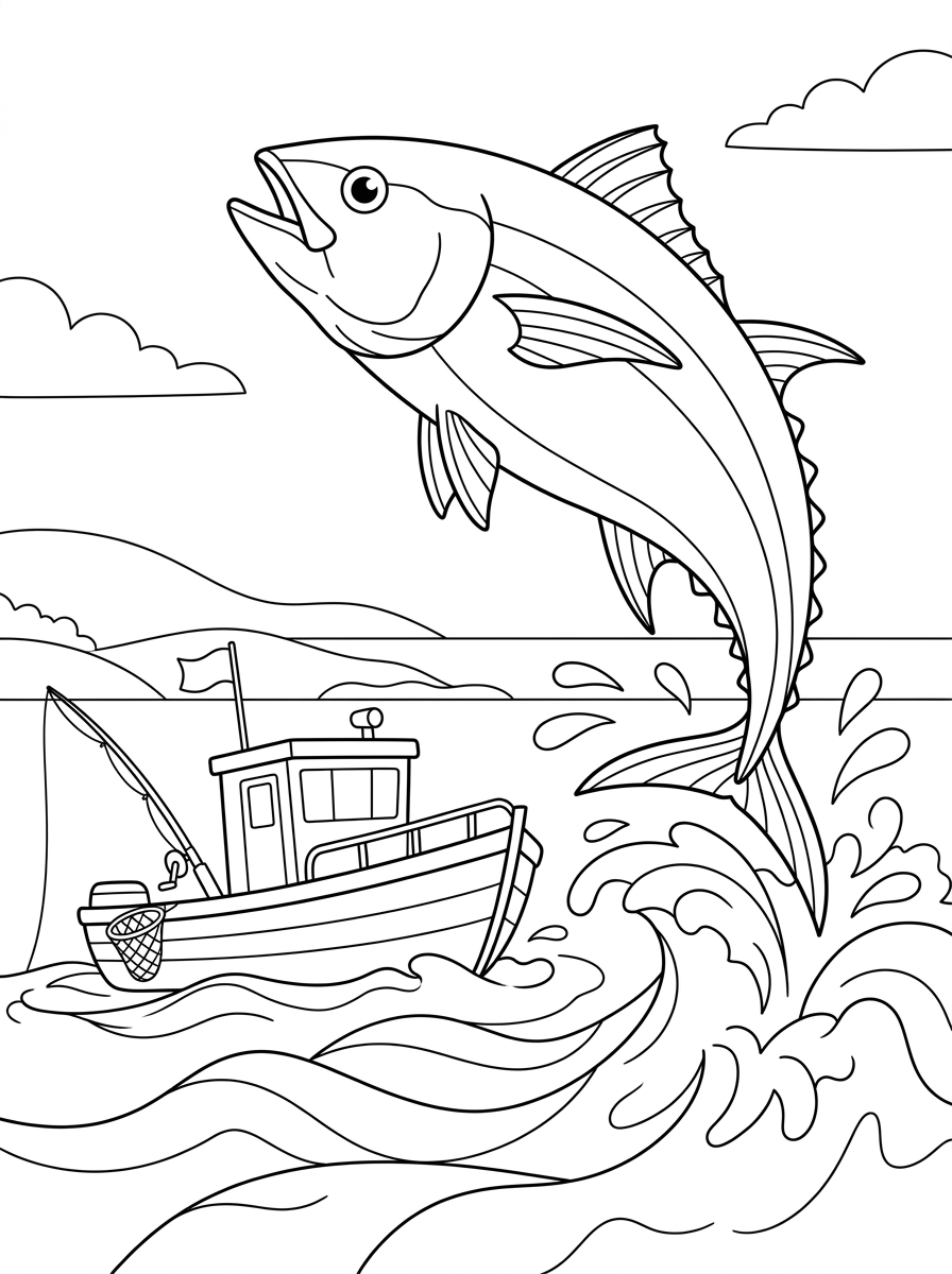 Tuna Coloring Pages 12 coloring pages for kids Tuna 1