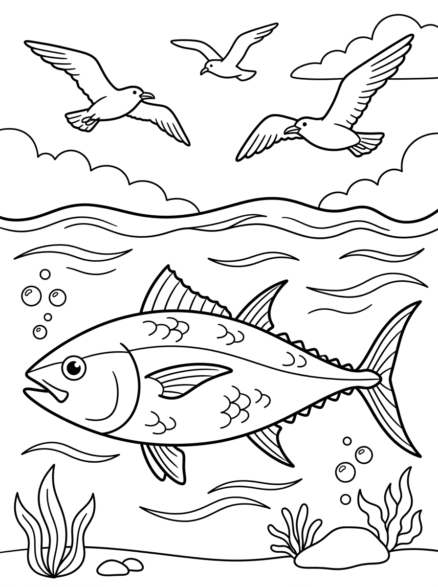 Tuna Coloring Pages 18 detailed Tuna coloring pages