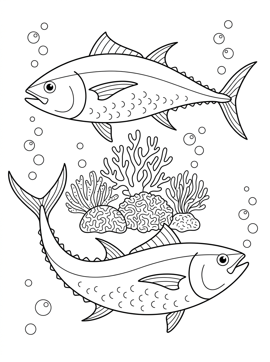 Tuna Coloring Pages 3 free coloring pages Tuna