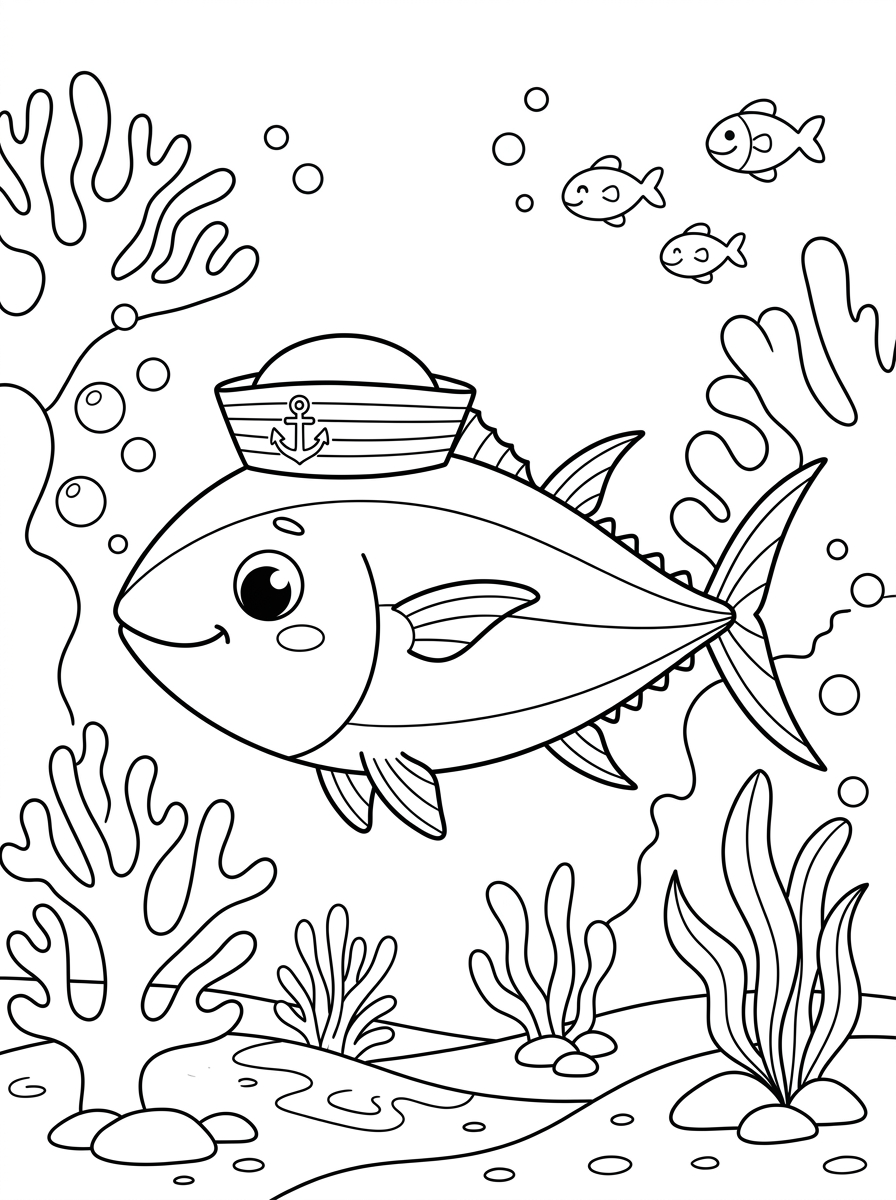 Tuna Coloring Pages 7 Tuna coloring pages for adults