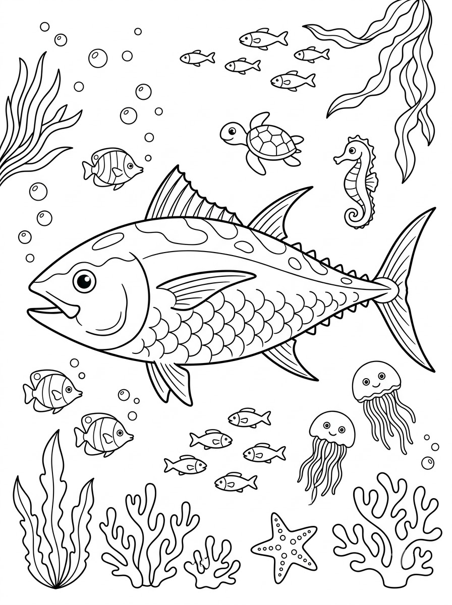 Tuna Coloring Pages 8 Tuna coloring pages free printable