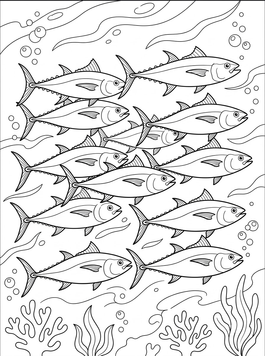 Tuna Coloring Pages 9 easy Tuna coloring pages