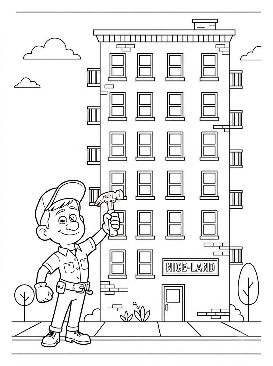 Wreck-It Ralph Coloring Pages 2 vintage Wreck It Ralph coloring pages