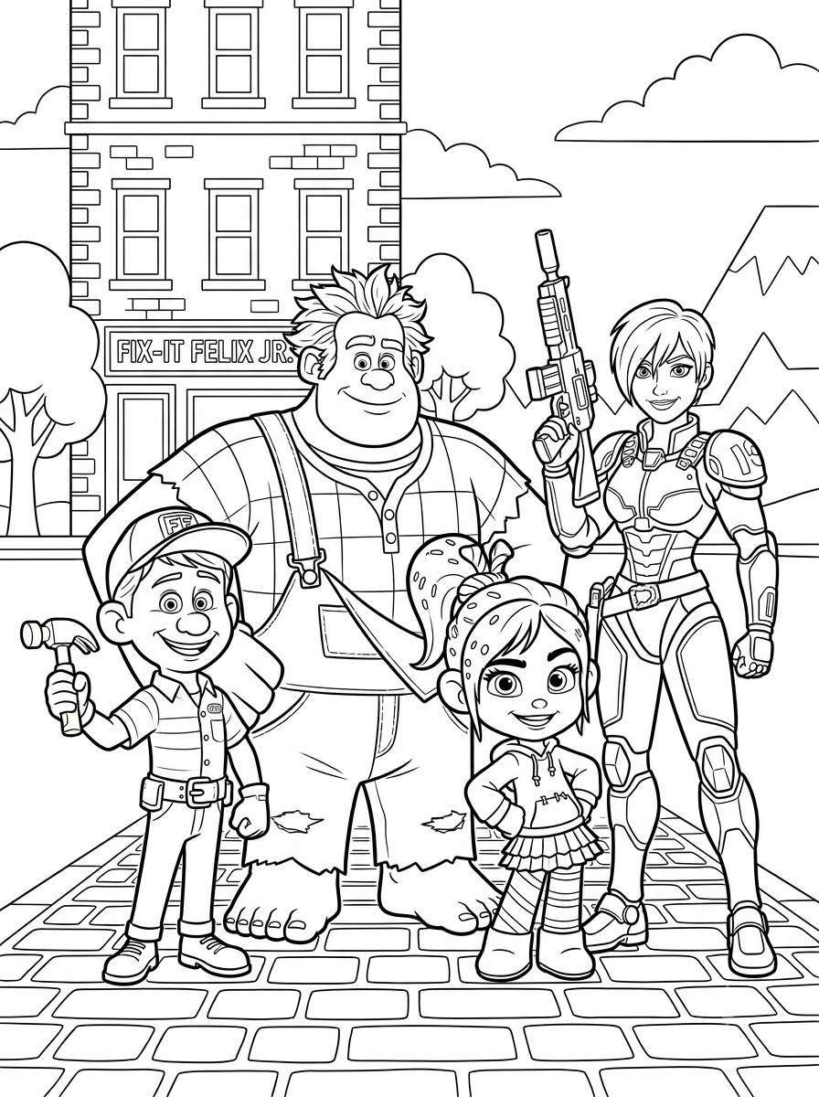 Wreck-It Ralph Coloring Pages 21 free Wreck It Ralph coloring pages