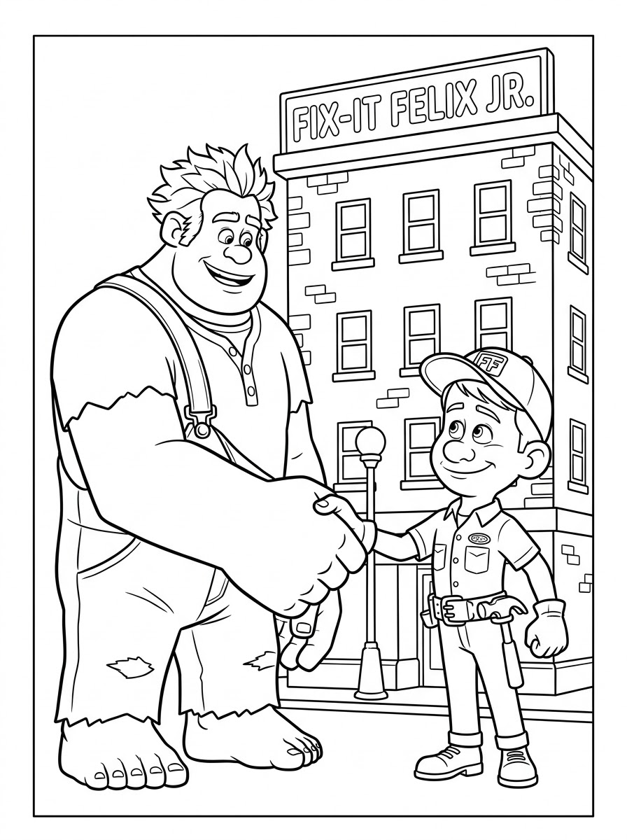 Wreck-It Ralph Coloring Pages 5 Wreck It Ralph coloring pages for adults easy