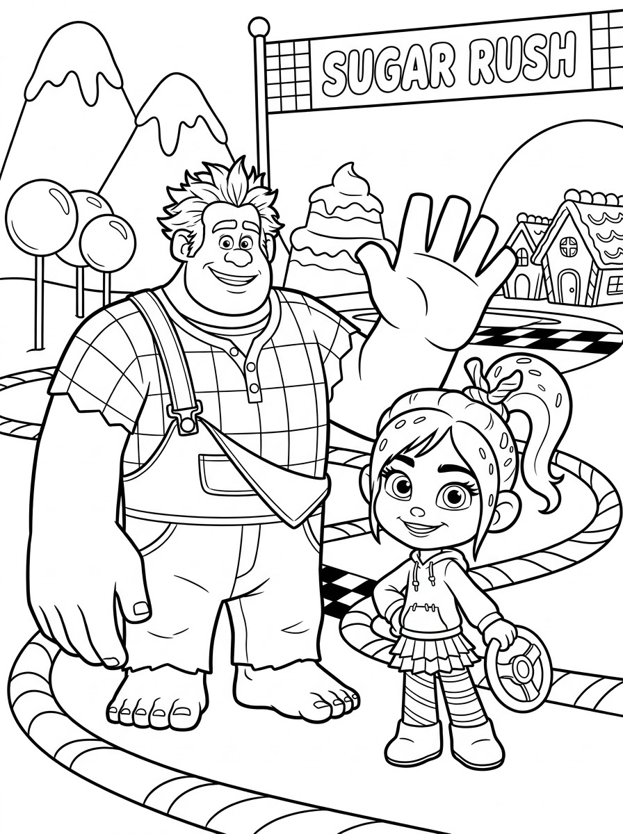 Wreck-It Ralph Coloring Pages 6 Wreck It Ralph coloring pages easy