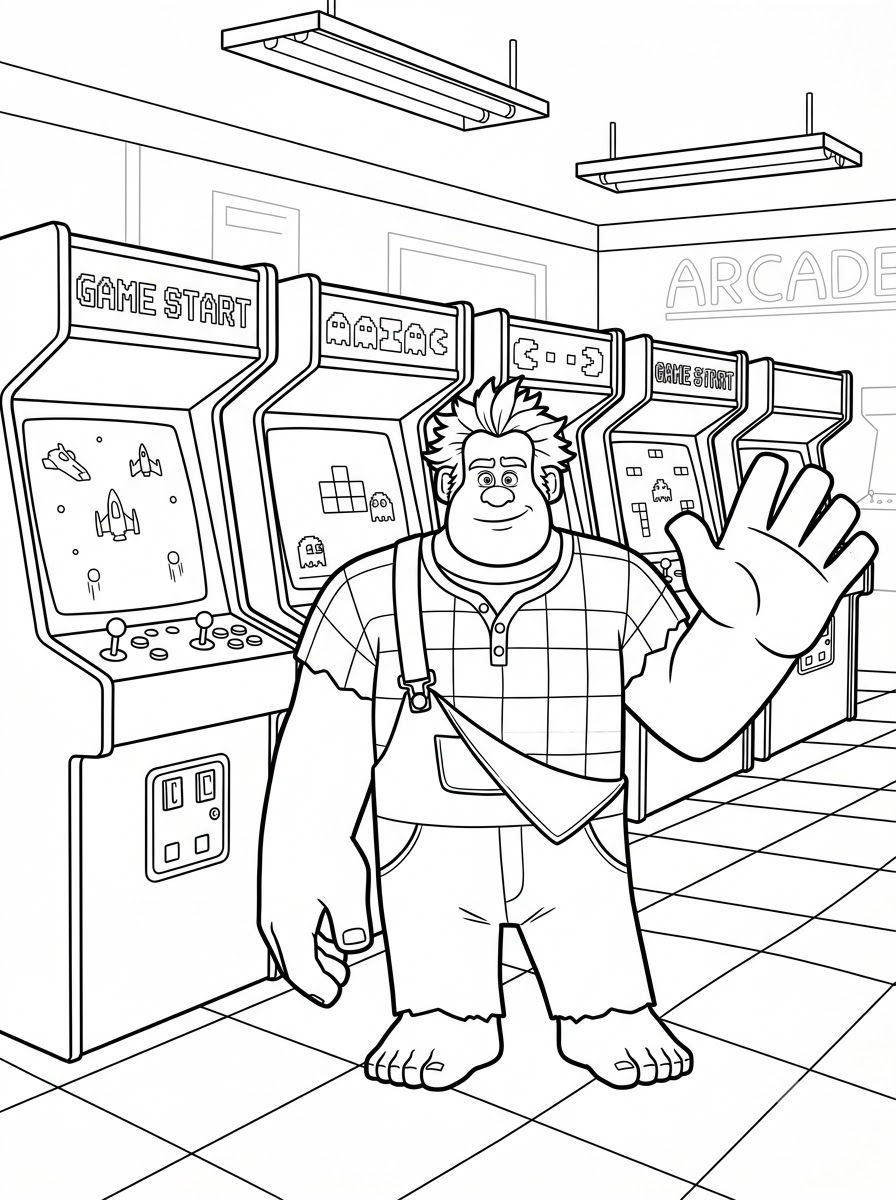 Wreck-It Ralph Coloring Pages 9 old-fashioned Wreck It Ralph coloring pages