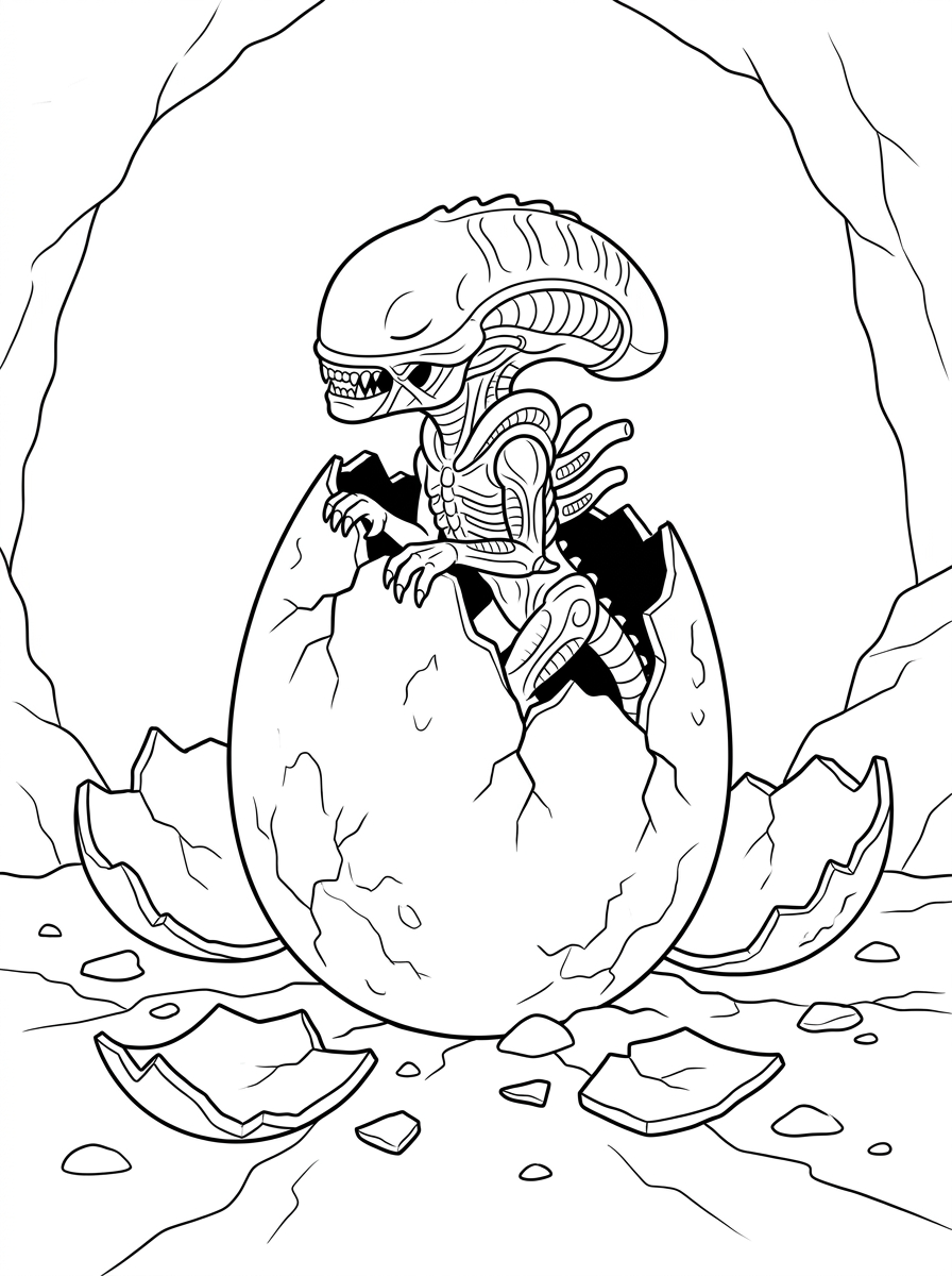 coloring pages printable Xenomorph