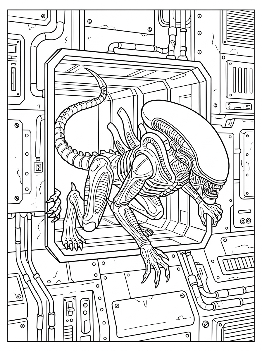 free Xenomorph coloring pages printable