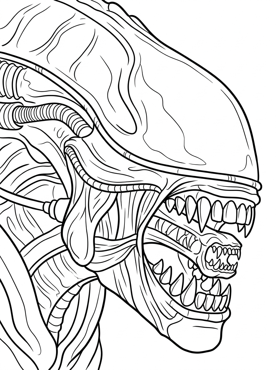 Xenomorph coloring pages free printable