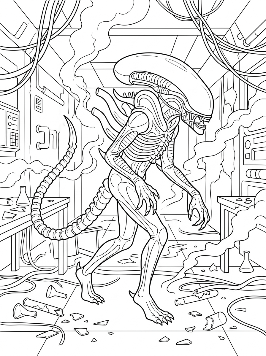 Xenomorph adult coloring pages