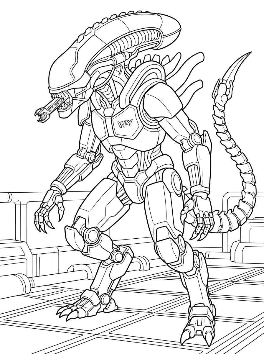 Xenomorph free coloring pages