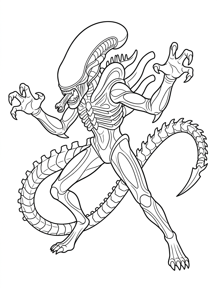 free Xenomorph coloring pages