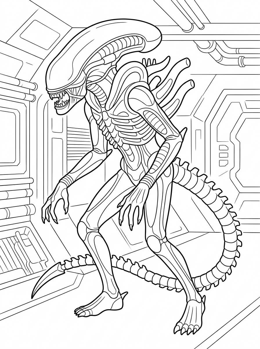 coloring pages printable Xenomorph 1