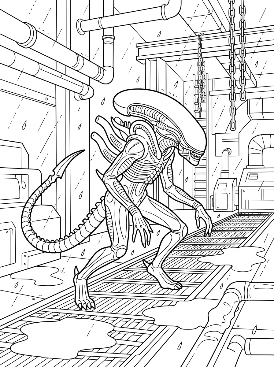 coloring Xenomorph pages
