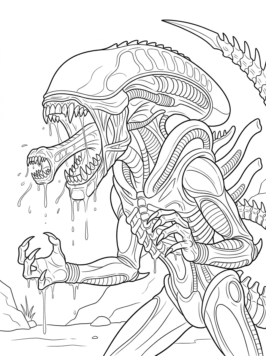 printable Xenomorph coloring pages