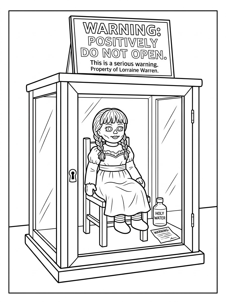 Gambar mewarnai Annabelle gratis untuk dewasa