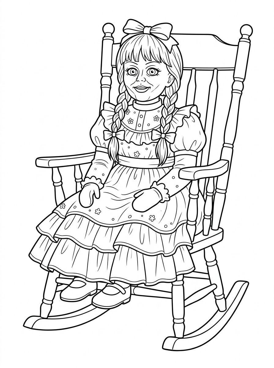 Gambar mewarnai Annabelle yang lucu