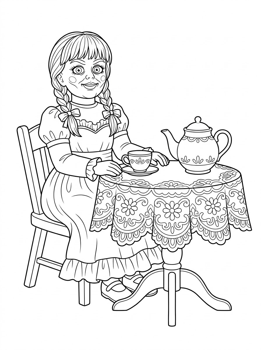Gambar mewarnai Annabelle untuk dewasa