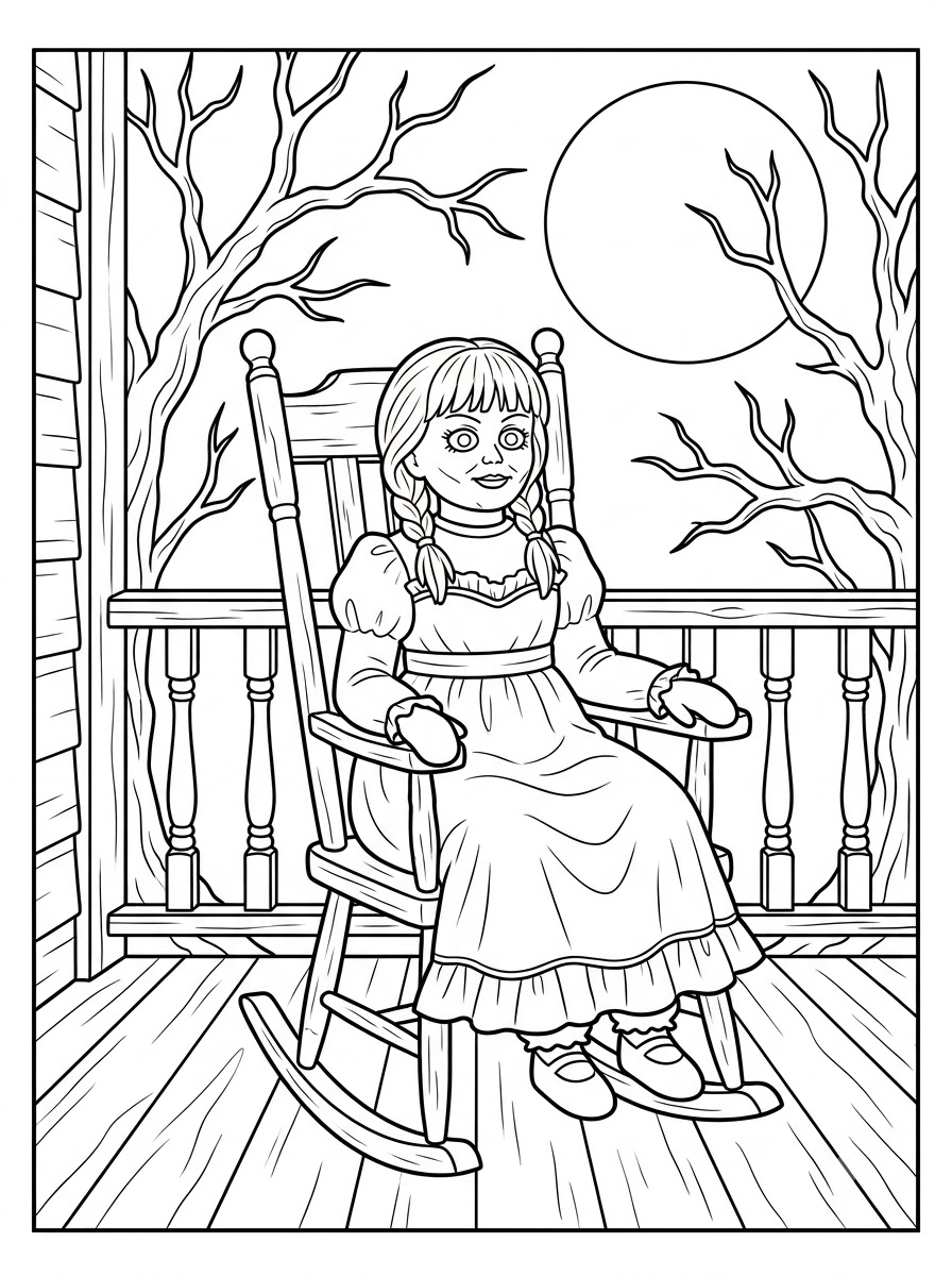 Gambar mewarnai Annabelle untuk anak prasekolah