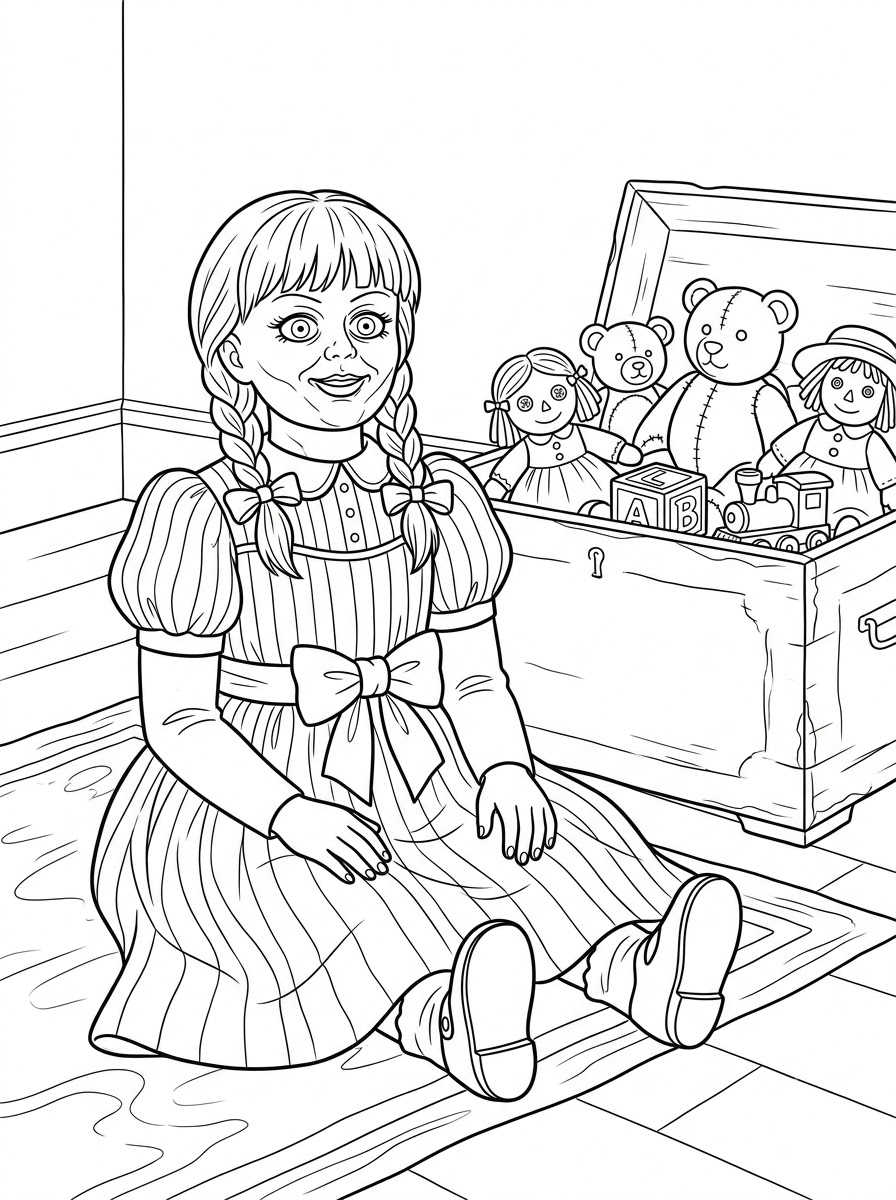 Gambar mewarnai Annabelle vintage