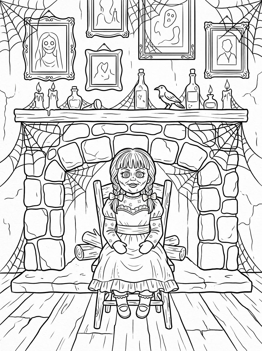 Gambar mewarnai pohon Annabelle gratis