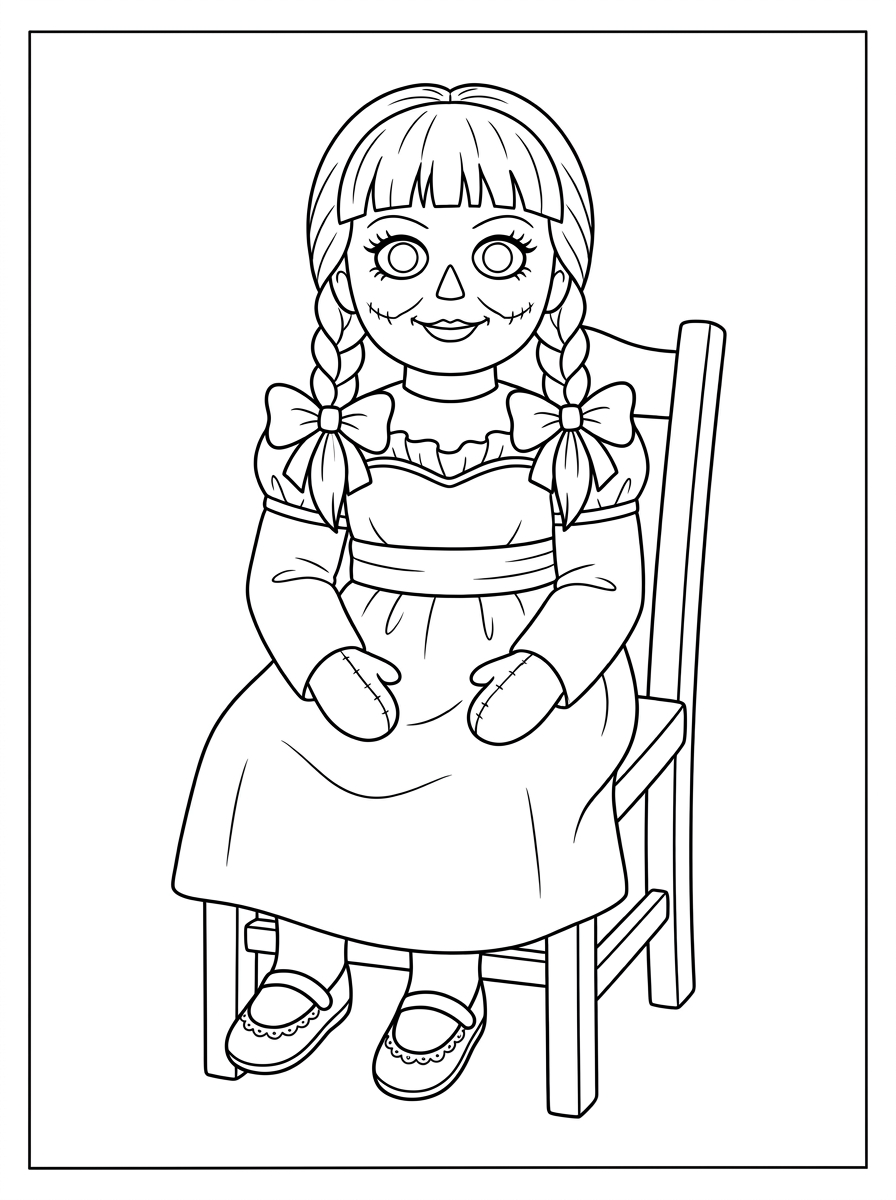 Gambar mewarnai Annabelle yang dapat dicetak