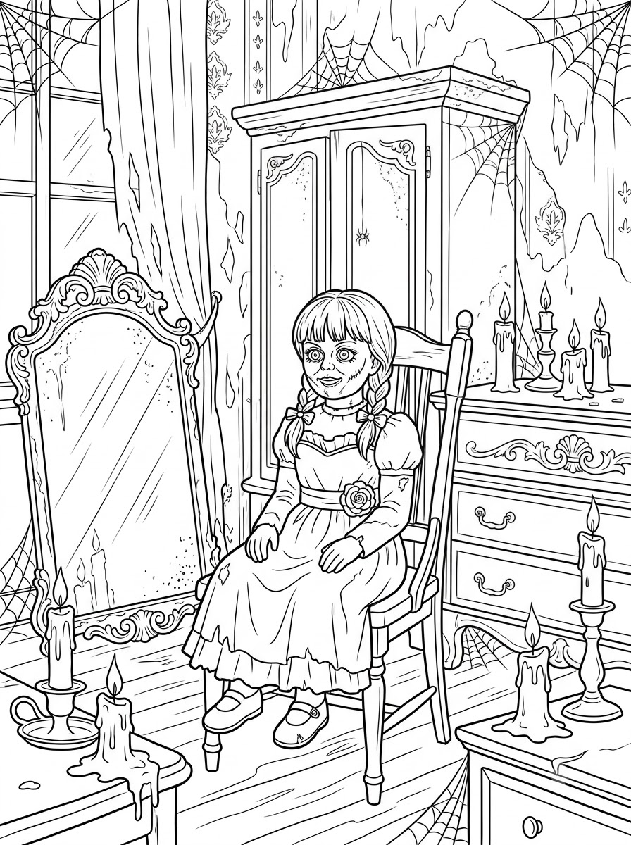 Gambar mewarnai Annabelle gratis yang dapat dicetak