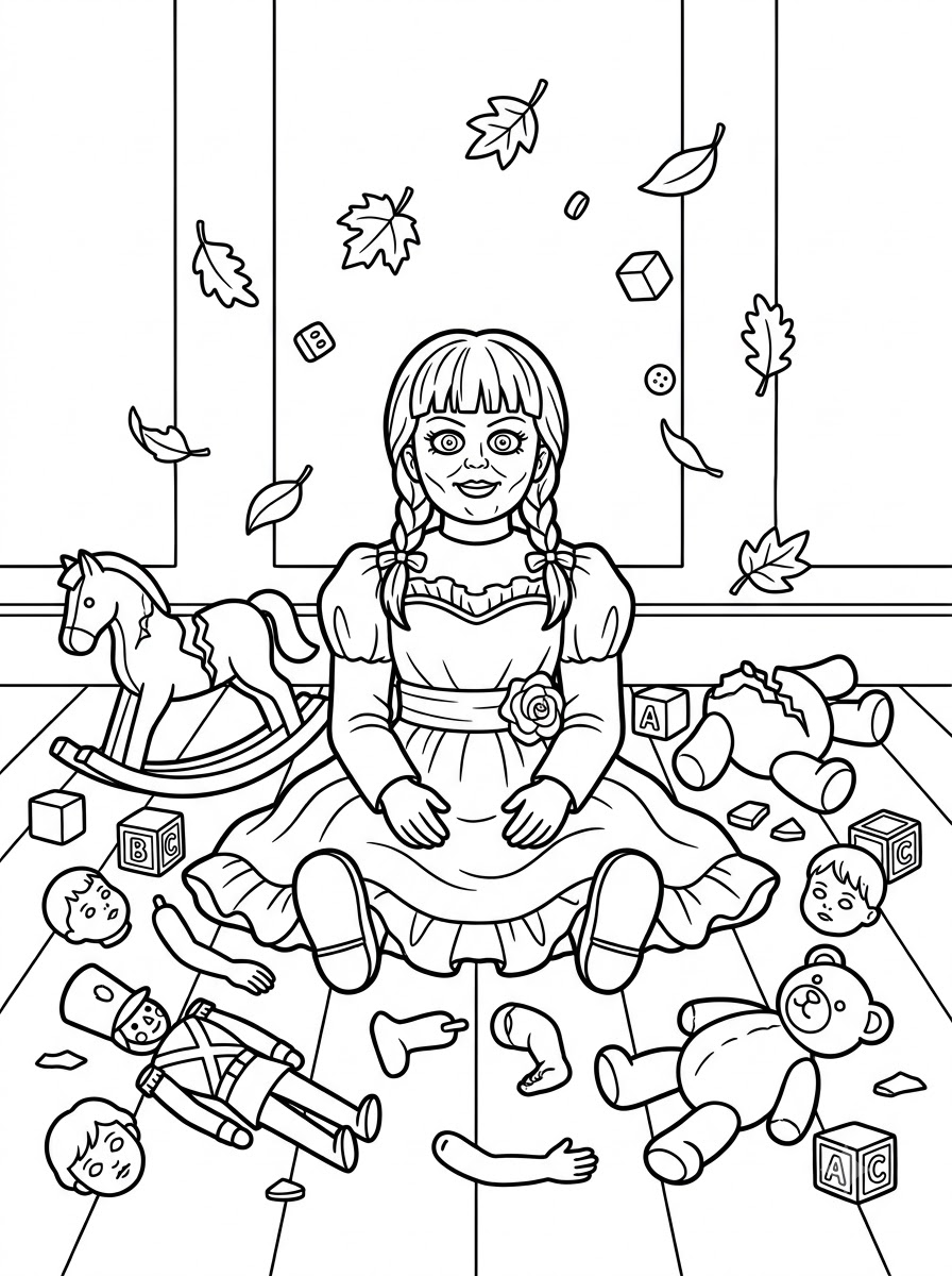 Gambar mewarnai Annabelle Grinch