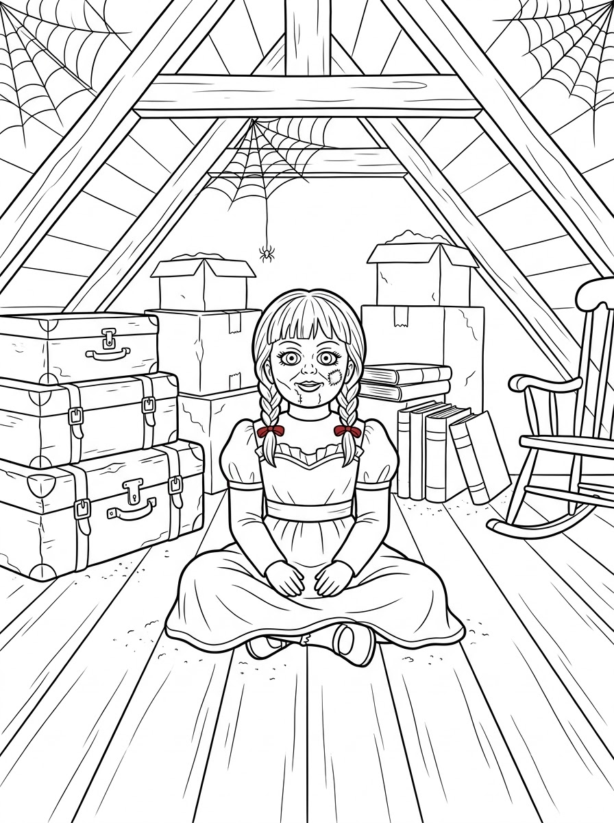 Gambar mewarnai Annabelle untuk anak-anak