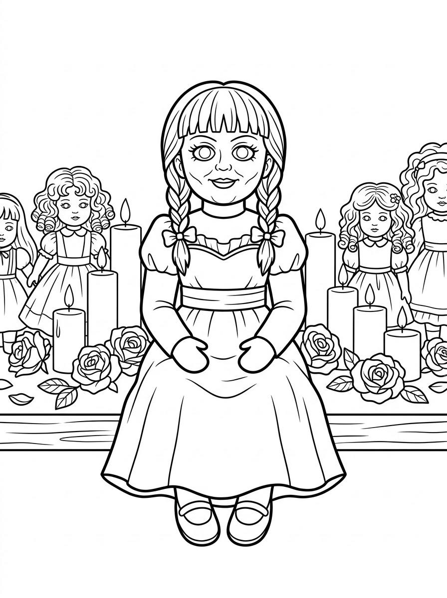 Gambar mewarnai ornamen Annabelle
