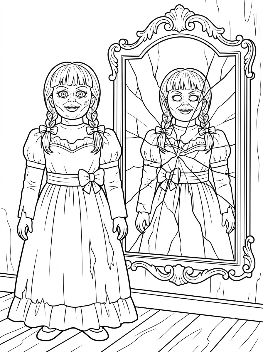 Gambar mewarnai ornamen Annabelle