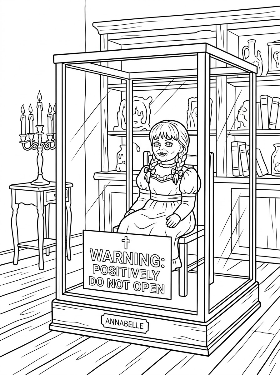 Gambar mewarnai Annabelle yang dapat dicetak untuk orang dewasa