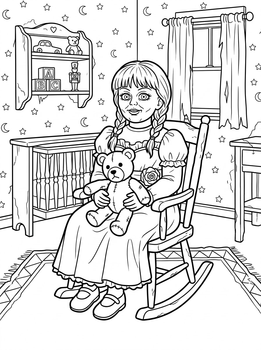 Gambar mewarnai Annabelle