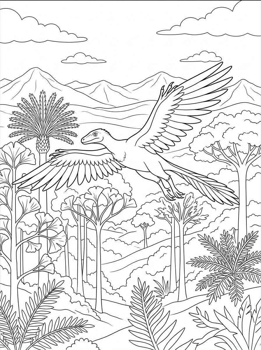 Archaeopteryx Coloring Pages 16 printable coloring pages Archaeopteryx