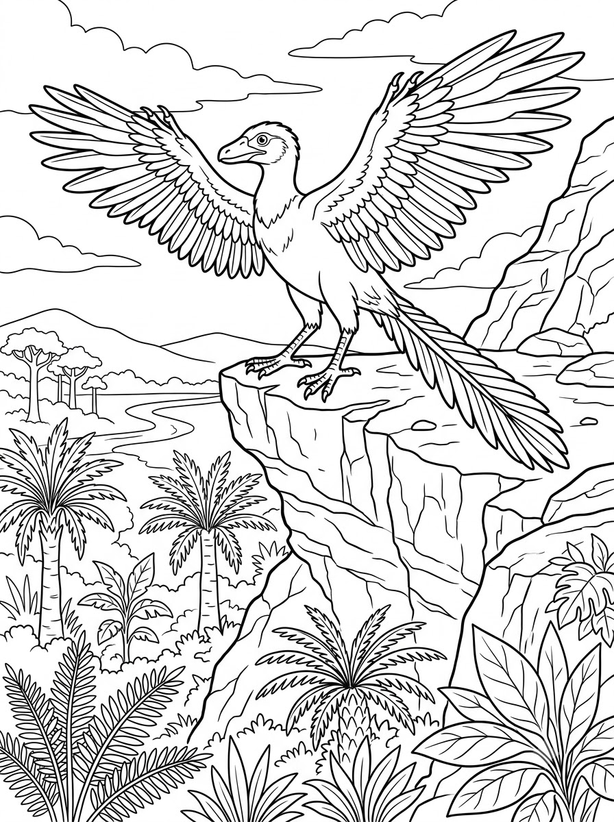 Archaeopteryx Coloring Pages 4 vintage Archaeopteryx coloring pages