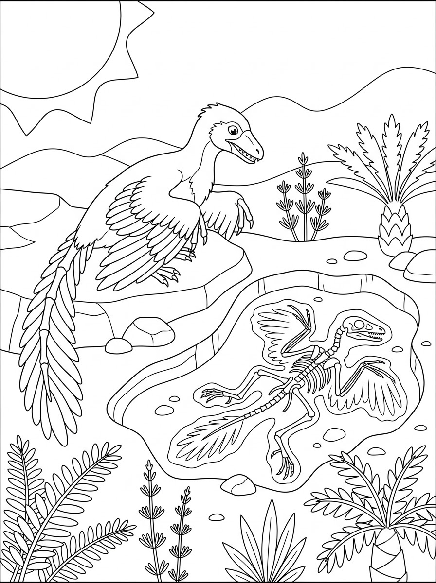 Archaeopteryx Coloring Pages 5 printable Archaeopteryx coloring pages for adults