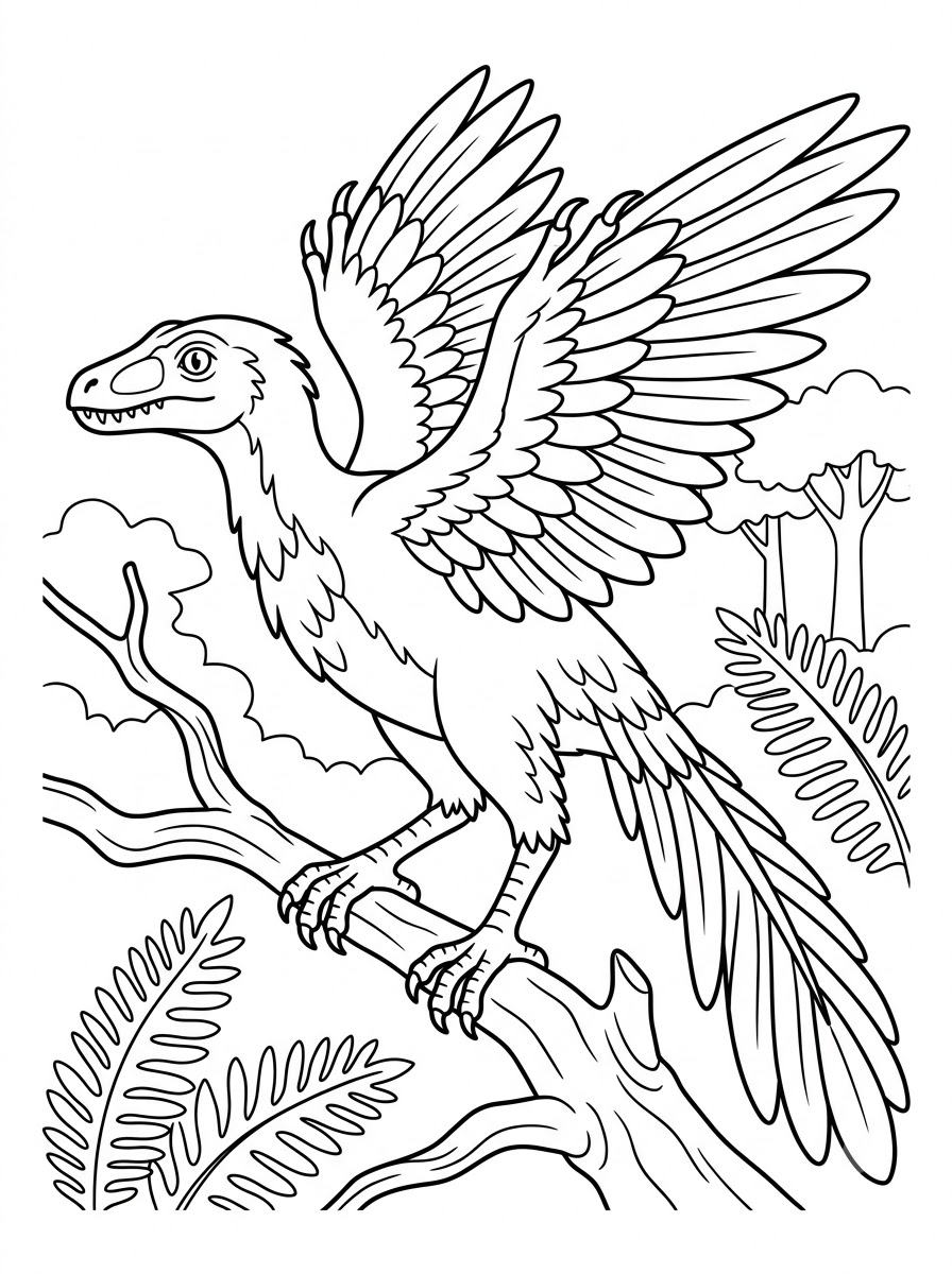 Archaeopteryx Coloring Pages 6 coloring pages for kids Archaeopteryx