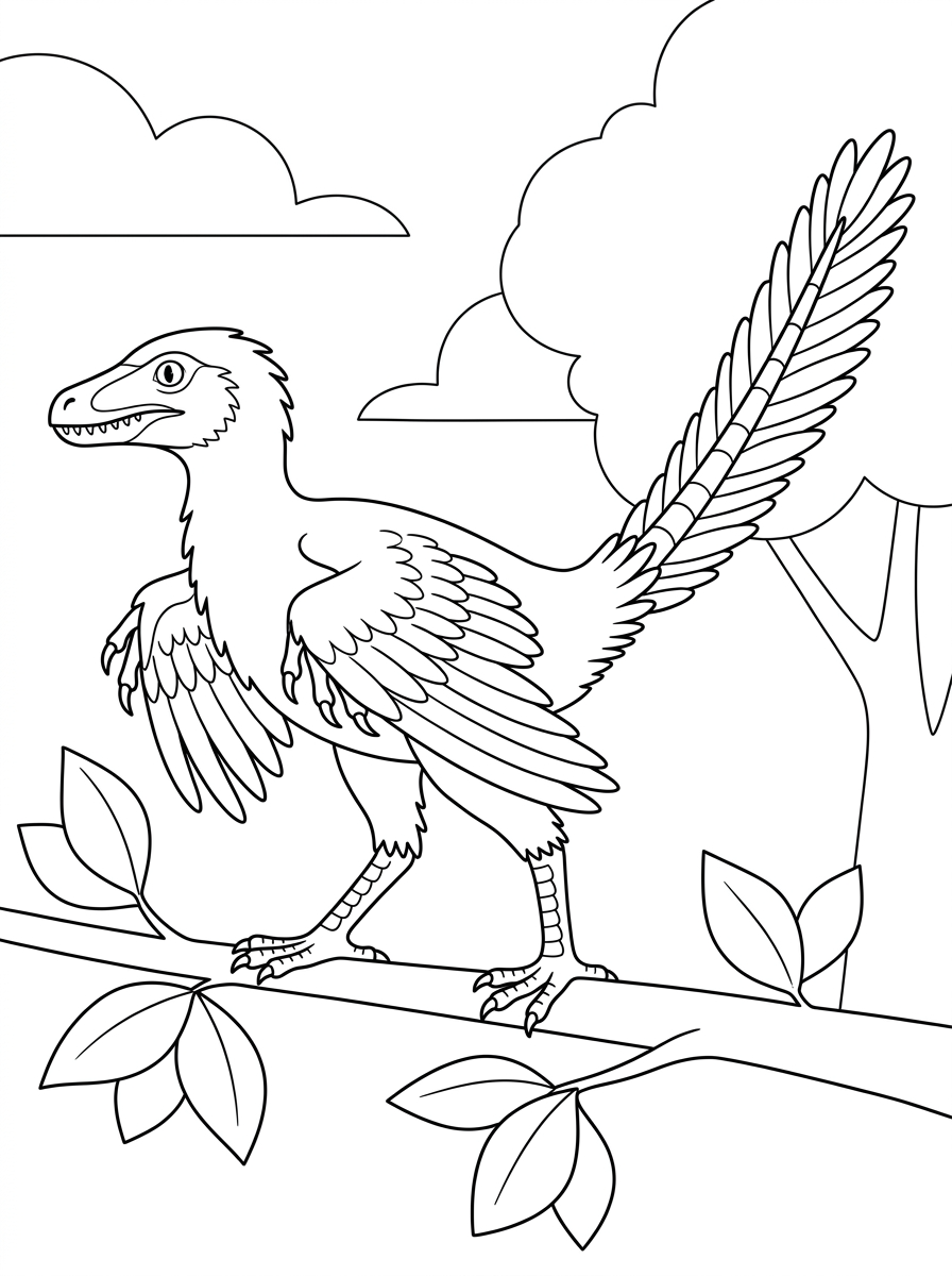 Archaeopteryx Coloring Pages 7 Archaeopteryx themed coloring pages