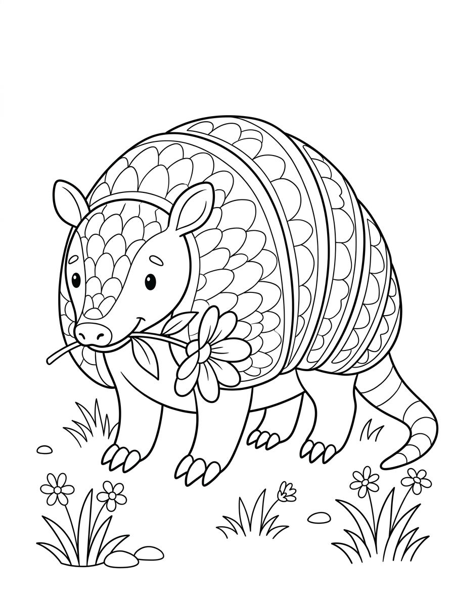Armadillo coloring pages printable free