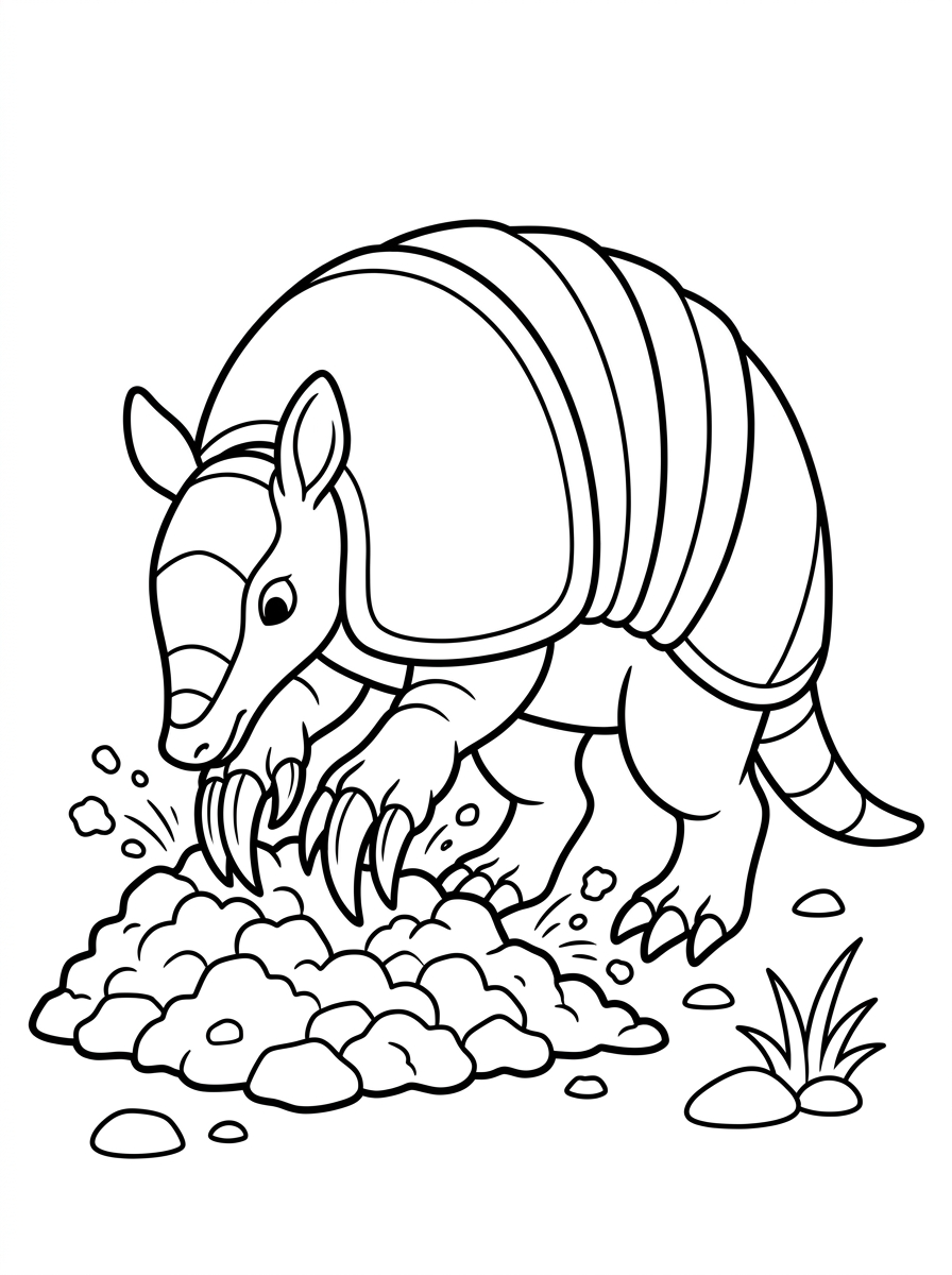 Armadillo coloring pages for adults